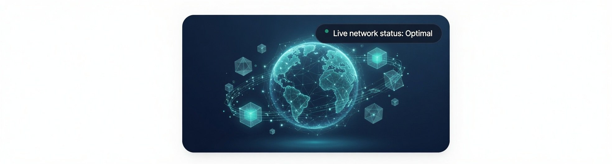 Live network status visualization showing global connected systems